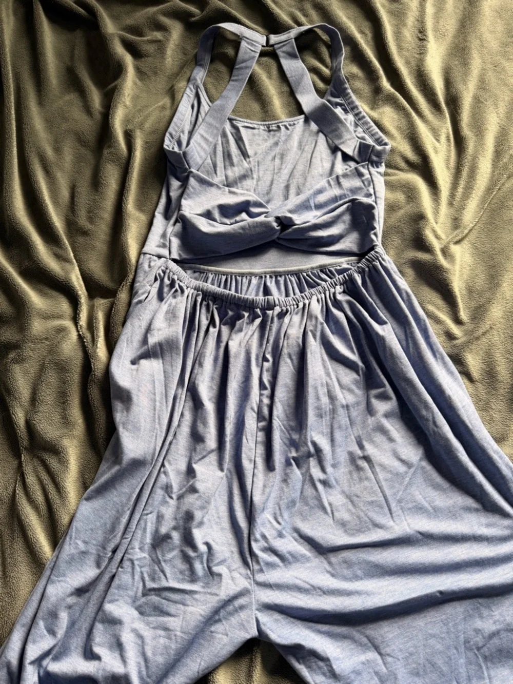 Halara U Neck Pocket Harem Casual Jumpsuit-Easy Peezy Cross-Back Jumpsuit Medium - Picture 8 of 9